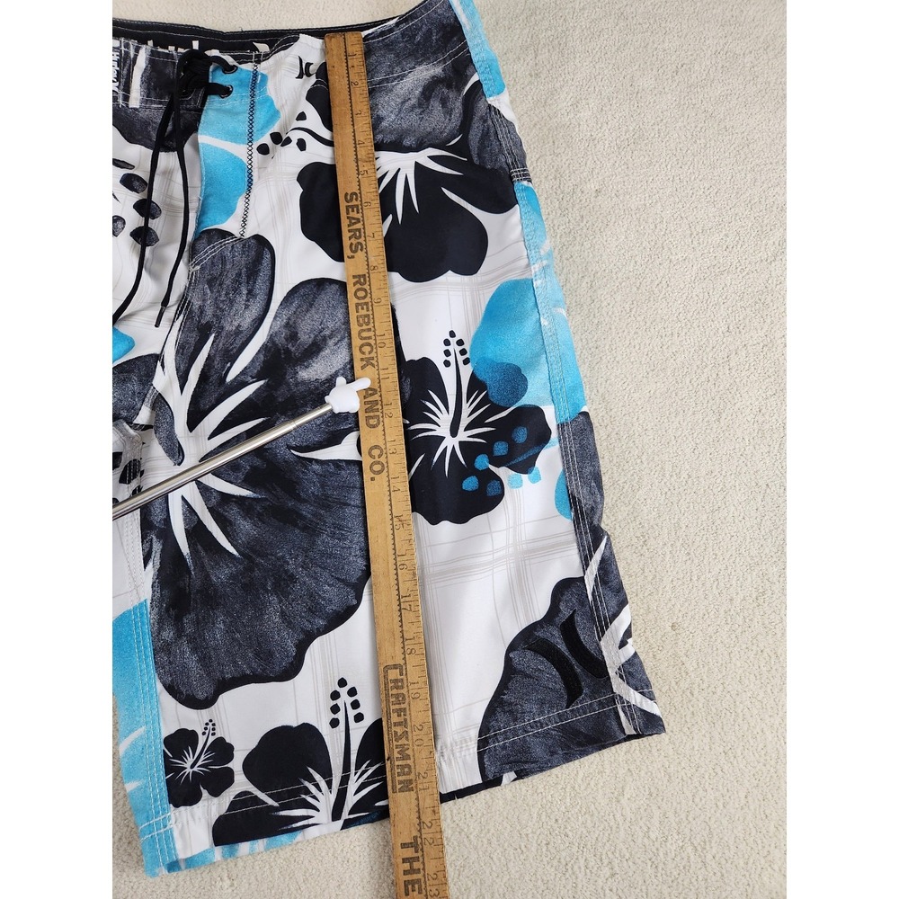 Hurley Mens Drawstring Board Shorts with Pocket VTG Y2K Floral Size 33 Retro - Picture 7 of 7